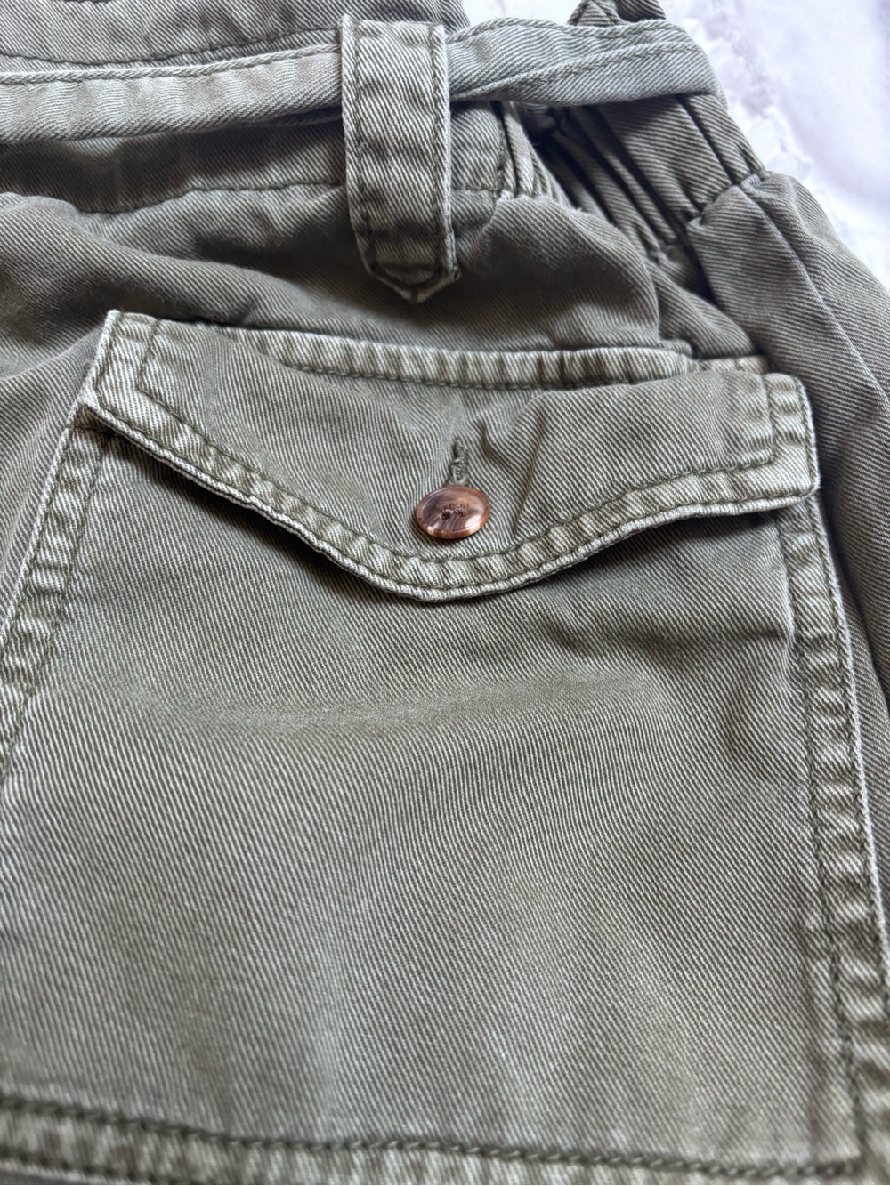 Old Navy High-Waisted Tie-Belt Cargo Straight Workwear Ankle Pants - Picture 8 of 11